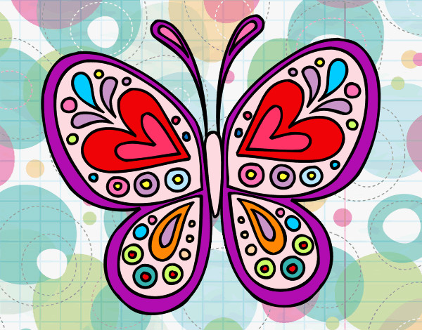 Dibujo Mandala mariposa pintado por Jimecaro