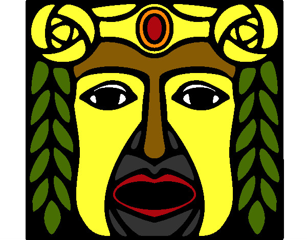 Dibujo Máscara Maya pintado por Argicam