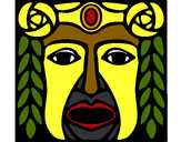 Dibujo Máscara Maya pintado por Argicam