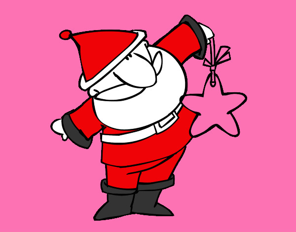 Dibujo Papá Noel con una estrella pintado por marcelator