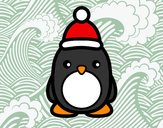Dibujo Pingüino navideño pintado por Trementina