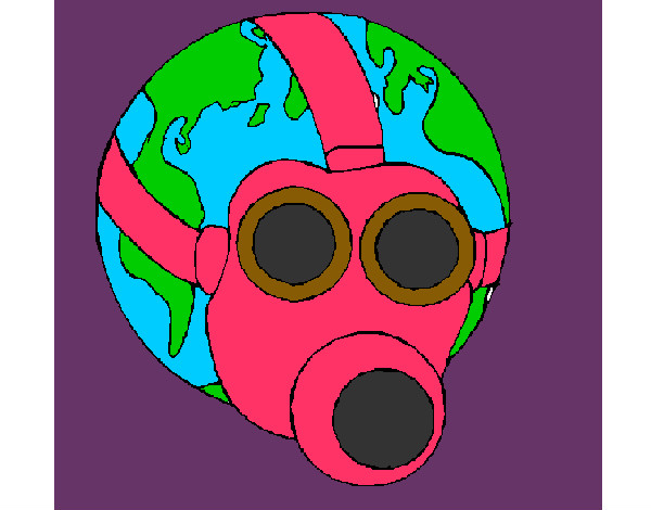 Dibujo Tierra con máscara de gas pintado por zoe10am