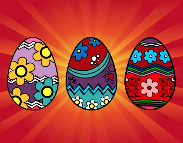 Dibujo Tres huevos de pascua pintado por AlonsoF