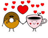 Dibujo Amor entre dónut y té pintado por mairta 