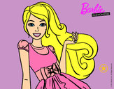 Dibujo Barbie con su vestido con lazo pintado por yaresi