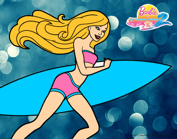 Dibujo Barbie corre al agua pintado por pilis_guer