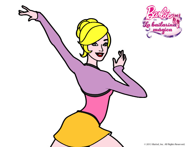 Dibujo Barbie en postura de ballet pintado por hanny18