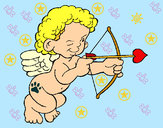 Dibujo Cupido apuntando con la flecha pintado por Traxia