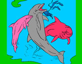 Dibujo Delfines jugando pintado por javimach