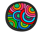 Dibujo Mandala circular pintado por vangie