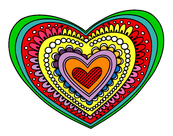 Dibujo Mandala corazón pintado por lauisaleo