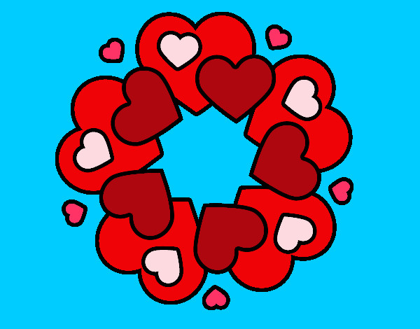 Dibujo Mandala de corazones pintado por valuucha