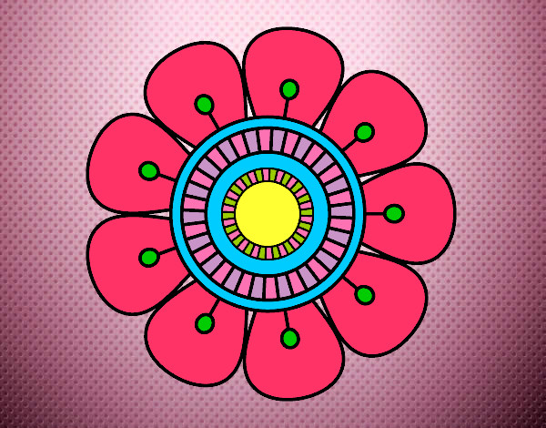 Dibujo Mandala en forma de flor pintado por Afurcita