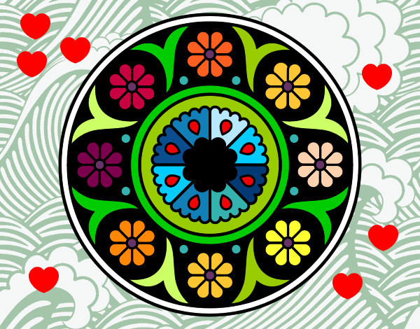 Dibujo Mandala flor pintado por anasam