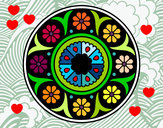 Dibujo Mandala flor pintado por anasam