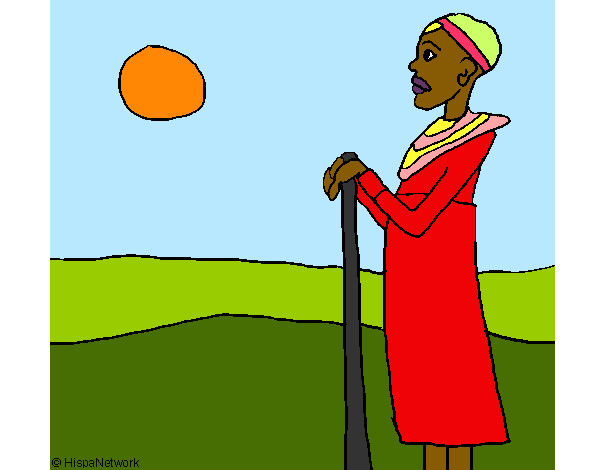 Dibujo Massai pintado por sufrit