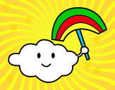 Dibujo Nube con arcoiris pintado por chomitas