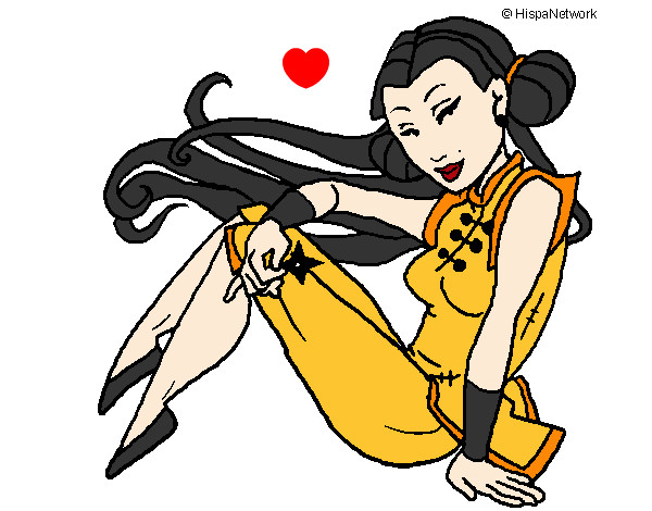 Dibujo Princesa ninja pintado por Angiewe