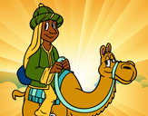 Dibujo Rey Melchor en camello pintado por Ala03