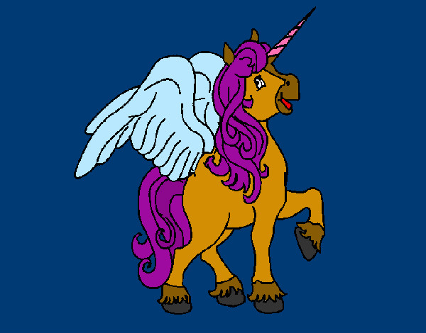 Dibujo Unicornio con alas pintado por valen10324