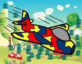 Dibujo Avión de camuflaje pintado por jhoandanie