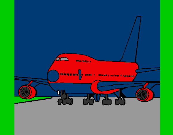 Dibujo Avión en pista pintado por jhoandanie