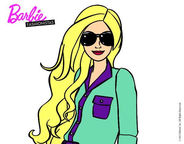 Dibujo Barbie con gafas de sol pintado por zara2358