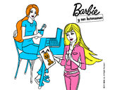 Dibujo Barbie y su hermana merendando pintado por karlanet