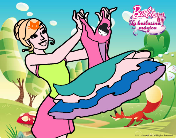 Dibujo Barbie y su vestido de ballet pintado por karlanet