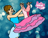 Dibujo Barbie y su vestido de ballet pintado por sabri35