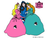 Dibujo Barbie y sus amigas princesas pintado por karlanet