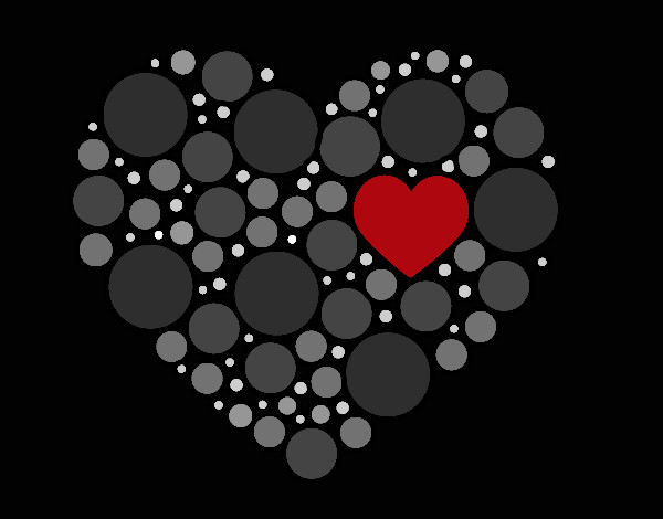 Dibujo Corazón de círculos pintado por luimajuagu