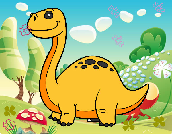 Dibujo Dino Diplodocus pintado por naza2006