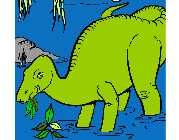 Dibujo Dinosaurio comiendo pintado por IreneHorse