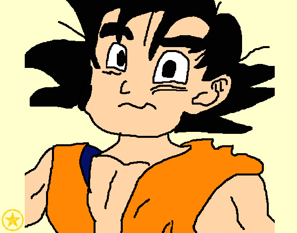 Dibujo Goku pintado por DJgohan