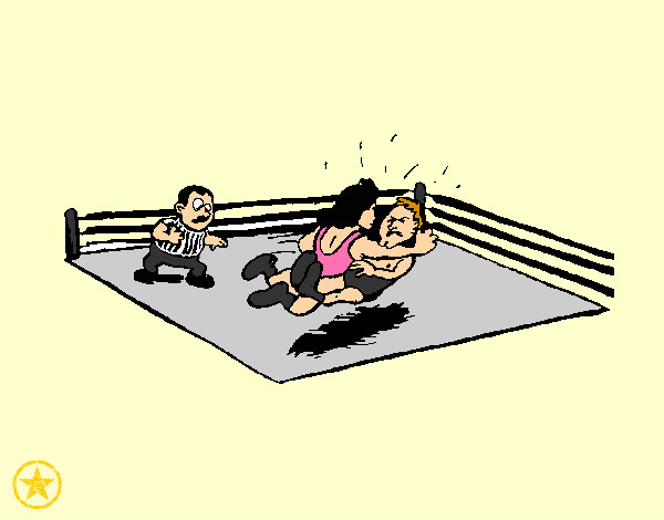 Dibujo Lucha en el ring pintado por DJgohan