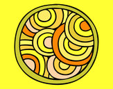 Dibujo Mandala circular pintado por Lucbal