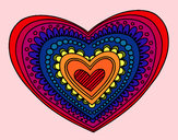 Dibujo Mandala corazón pintado por luimajuagu