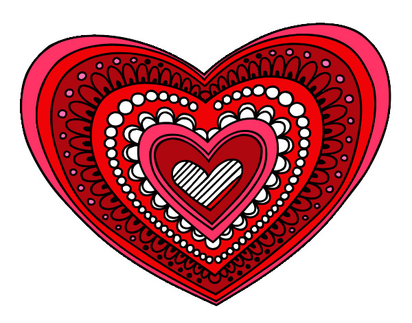 Dibujo Mandala corazón pintado por zzaa