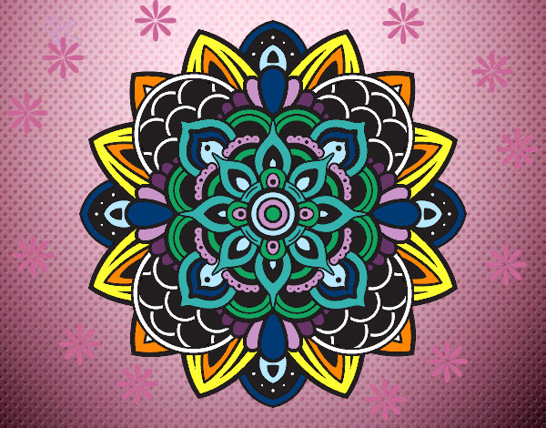Dibujo Mandala decorativa pintado por pangu
