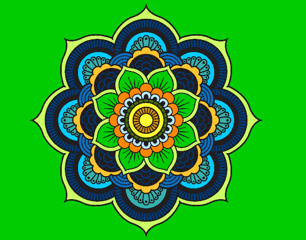 Dibujo Mandala flor oriental pintado por silvia10