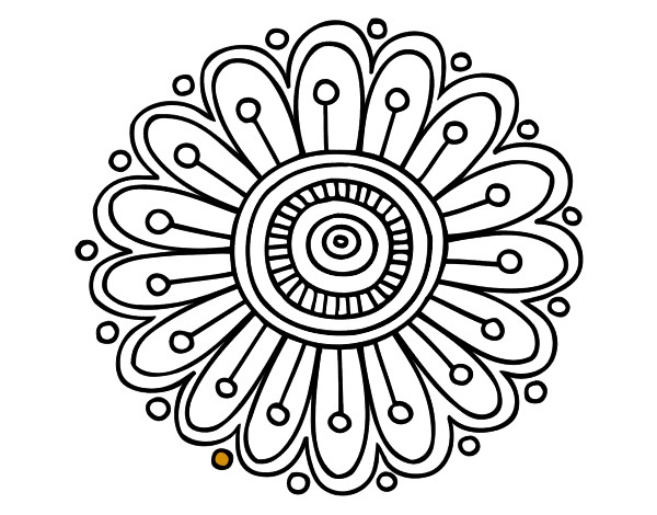 Dibujo Mandala margarita pintado por eltata