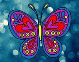 Dibujo Mandala mariposa pintado por mendieta