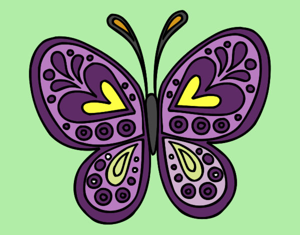 Dibujo Mandala mariposa pintado por ZATCHEL  