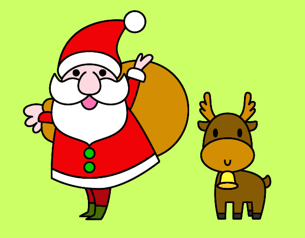Papá Noel y un reno