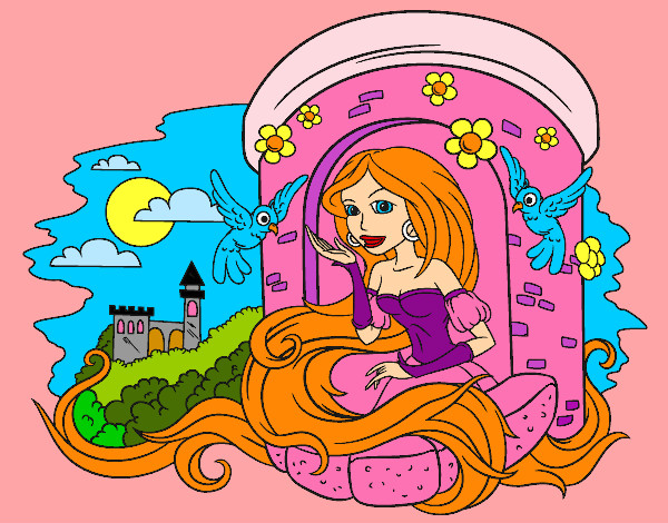 Dibujo Princesa Rapunzel pintado por hermanit