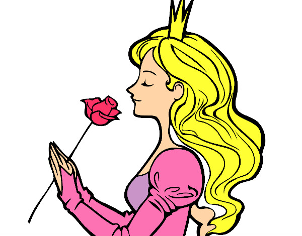 Dibujo Princesa y rosa pintado por hermanit