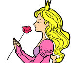 Dibujo Princesa y rosa pintado por hermanit