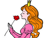 Dibujo Princesa y rosa pintado por karlanet