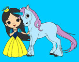 Dibujo Princesa y unicornio pintado por erikavazso
